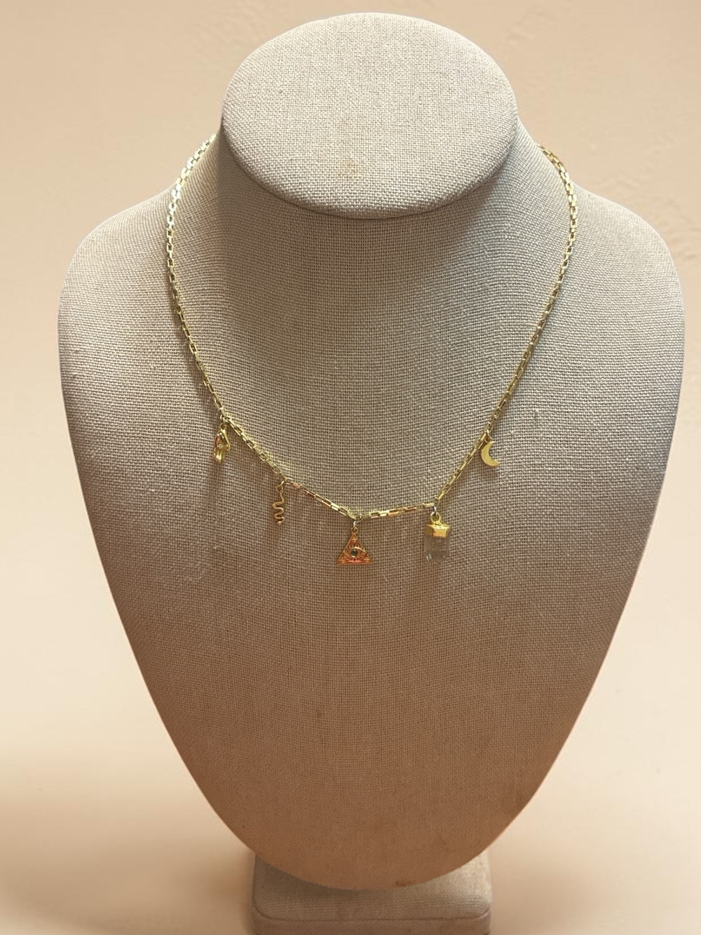 Pura Vida Gold Moon & Charm Necklace